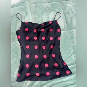 Zara Black and Pink Polka Dot Camisole